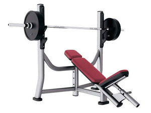 Factory photo of a Refurbished Life Fitness Signature Olympic Incline Bench