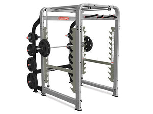 Factory photo of a Refurbished Star Trac Leverage Plate Loaded Max Rack Smith Machine and Power Cage